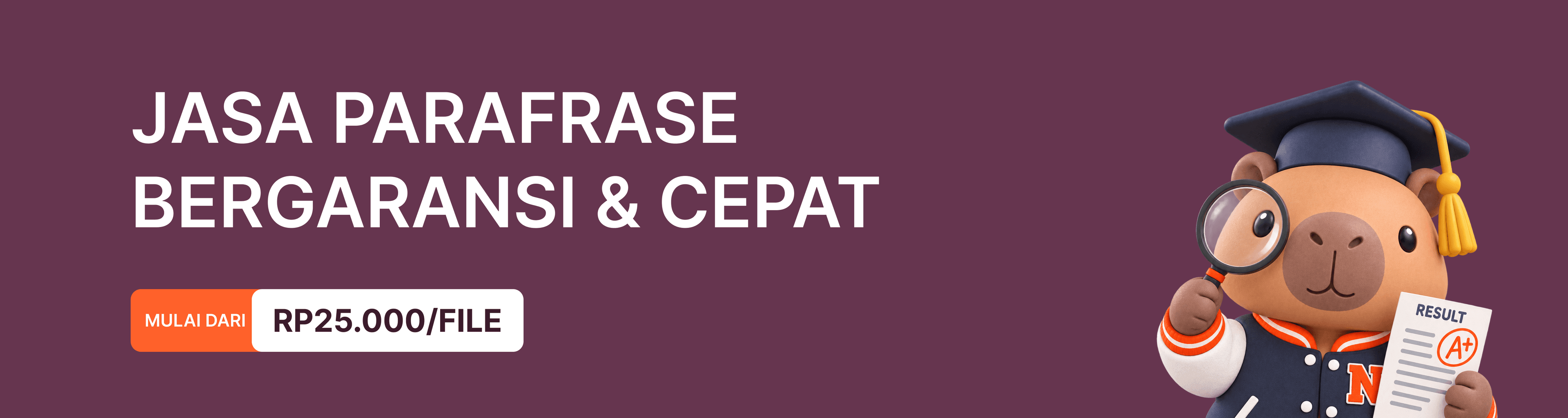 Jasa parafrase bergaransi dan cepat, mulai dari Rp25.000 per file